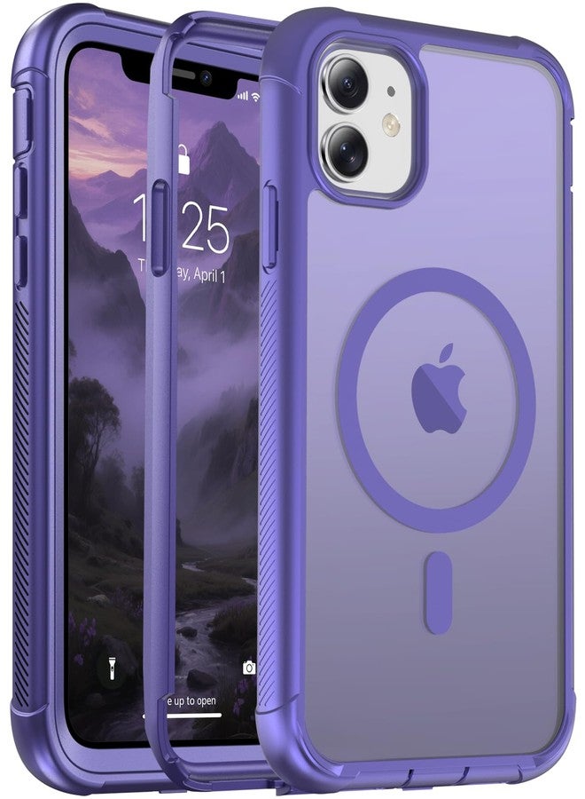 jaroco for iPhone 11 case, [Compatible with MagSafe][Military Grade Drop Protection][Heavy Duty Protection][Non-Slip][Shockproof] with 2-Layer Durable Bumper Phone Case 6.1''-Dark Purple - Image 1