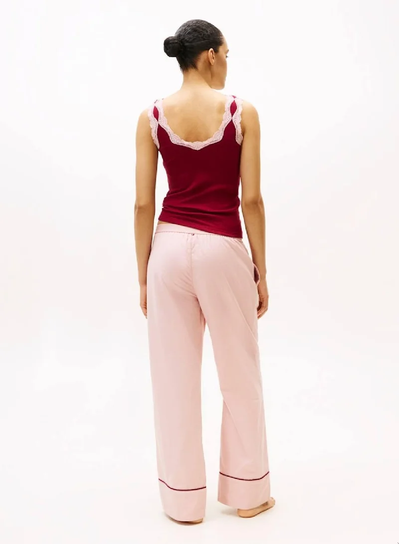 TOMMY HILFIGER Foggy Pink Essential Herringbone Flannel Pyjama Bottoms for Women | Best Price UAE