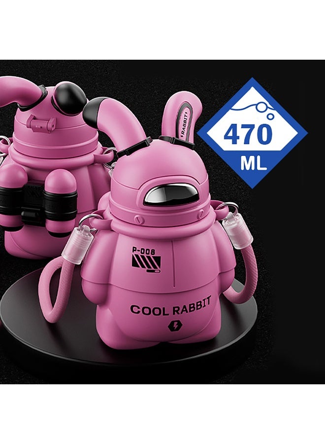 LITTLE SURPRISE BOX Pink Alien Spaceship Stainless Steel water Bottle for Kids 470ml  - Image 2