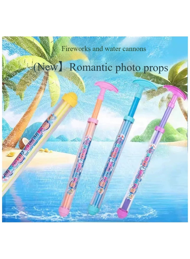 هالامودو 4 قطع مسدسات مائية للألعاب النارية، مسدس مائي للألعاب النارية، ألعاب رشاشات مائية عالية الضغط قابلة للسحب، رشاشات مائية على شكل ألعاب نارية رومانسية، ألعاب مائية للألعاب النارية للاستحمام والمسبح والحفلات - Image 2