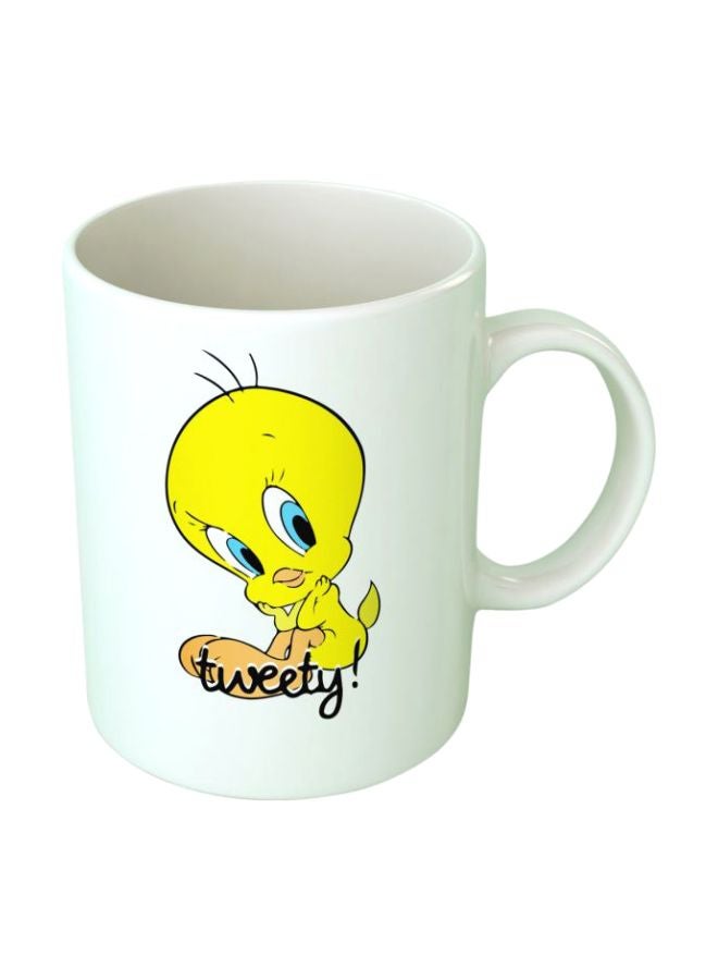 Tweety Printed Mug White/Yellow
