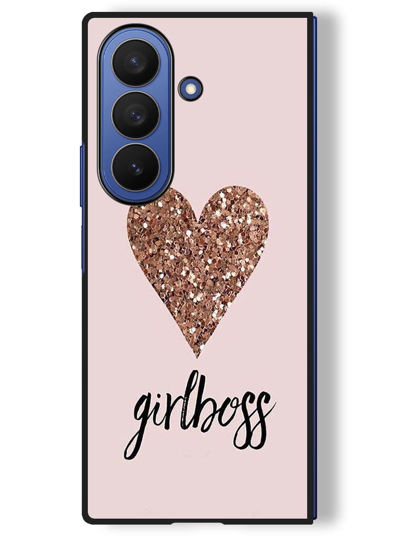 Theodor Case Compatible with Samsung Galaxy Z Fold 7 - 8 Inch Protection Shockproof Bumper Cover Girls Boss & Heart - Image 1