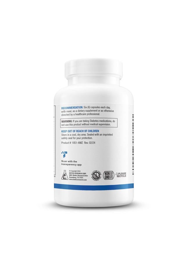 BIOTICS GlucoBalance Chromium, Vanadium, L carnitine Supplement, Supports Metabolic Health and Maintain Healthy Blood Lipid Levels - 180 Capsules - Image 2