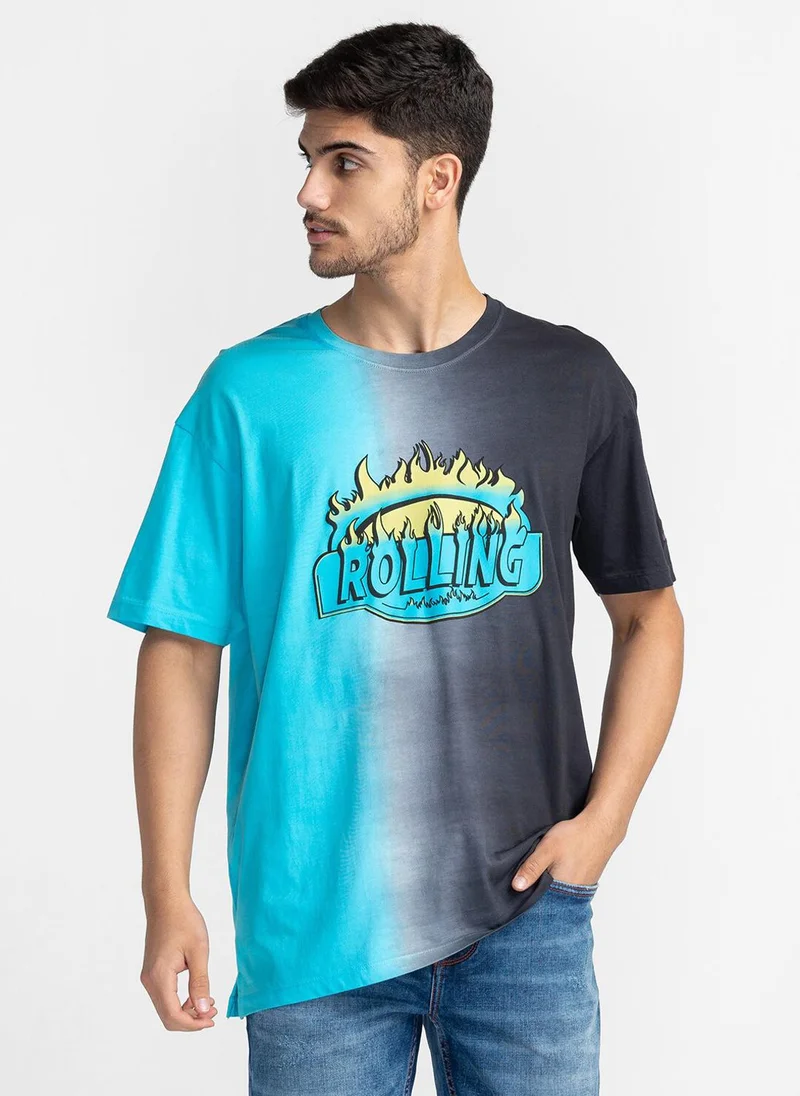 بيينغ هيومان Typography Printed Round Neck T-shirt