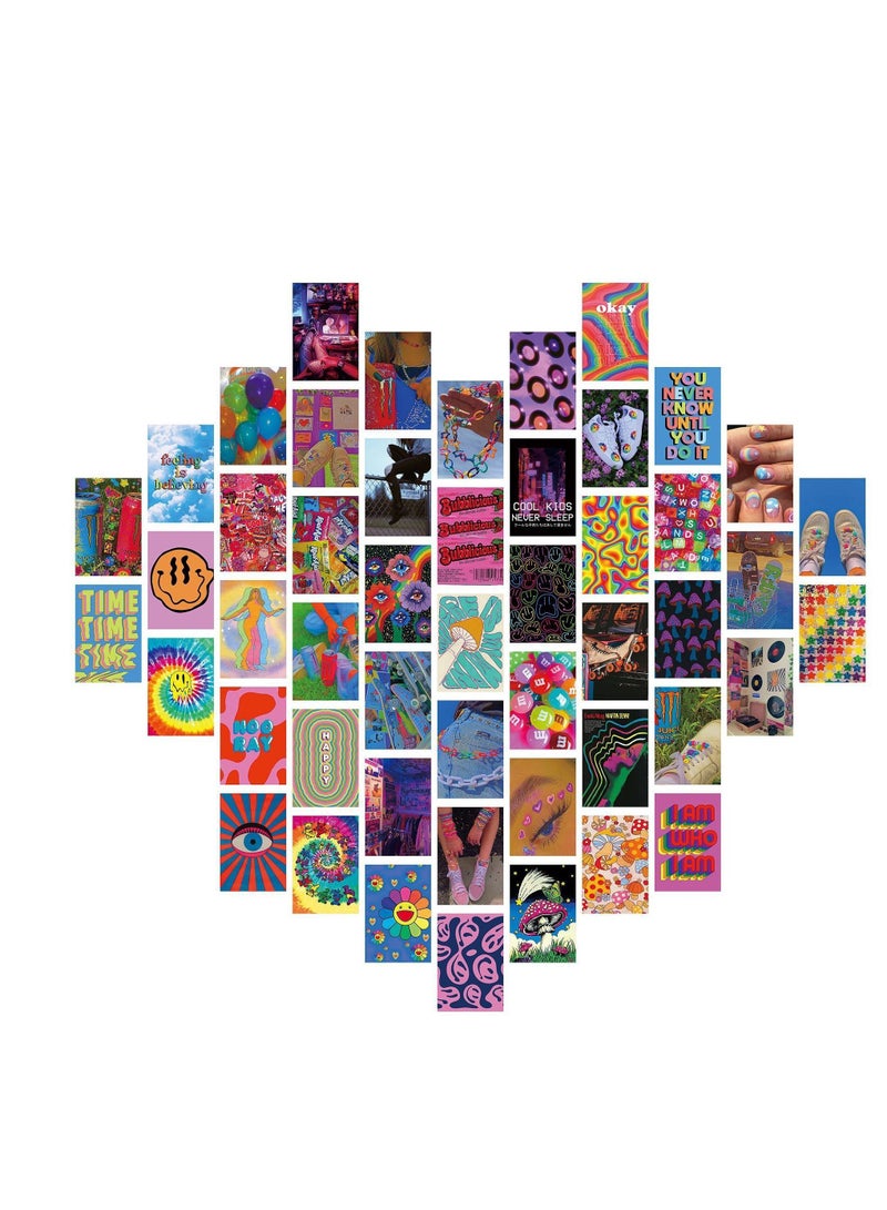 Y&D Minimalist Wall Art for Room Decor Aesthetic, 50Pcs Blush Collage Kit Aesthetic Pictures, Danish Pastel Decor, Preppy Bedroom Teen Girls Trendy Stuff