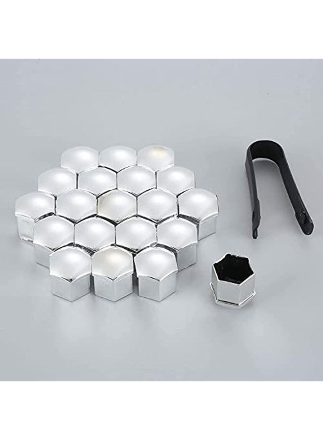 Generic 20 Pieces 19Mm Nut Nut Caps Bolt Covers Hexagon Tire Nuts Covers With Tool Set For Cars Silver - Image 2