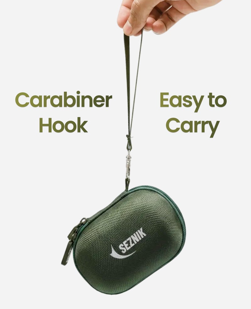 SEZNIK Portable Nano Printer Carrying Case, Multi Purpose Travel Organizer, Case for Earphones, USB Drives, Memory Cards, and Cables | Oxford Fabric | Water Resistant (Green) - Image 5