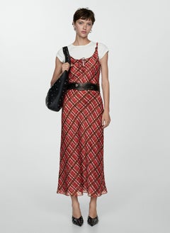 MANGO Check Long Dress  - Image 1