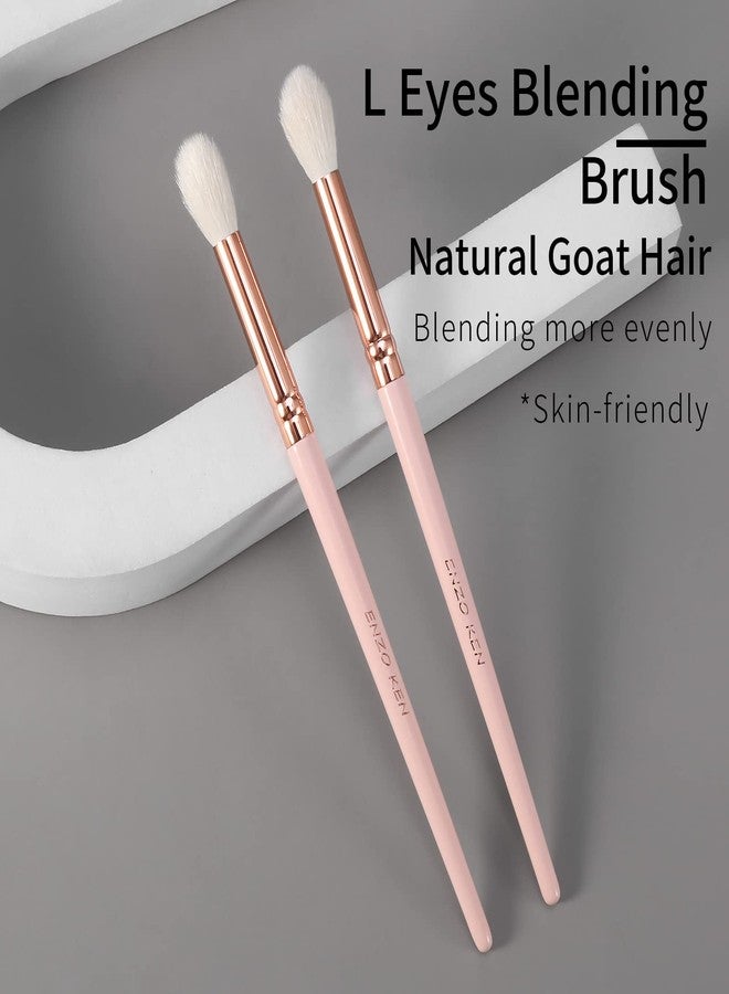 ENZO KEN Natural Goat Hair Eyeshadow Brush, Large Blending Eye Shadow Brush, Eye Shadow Blending Brushes, Small Nose Contour Brush, Single Natural Hair Makeup Brush, Smudge Brushes - Image 2