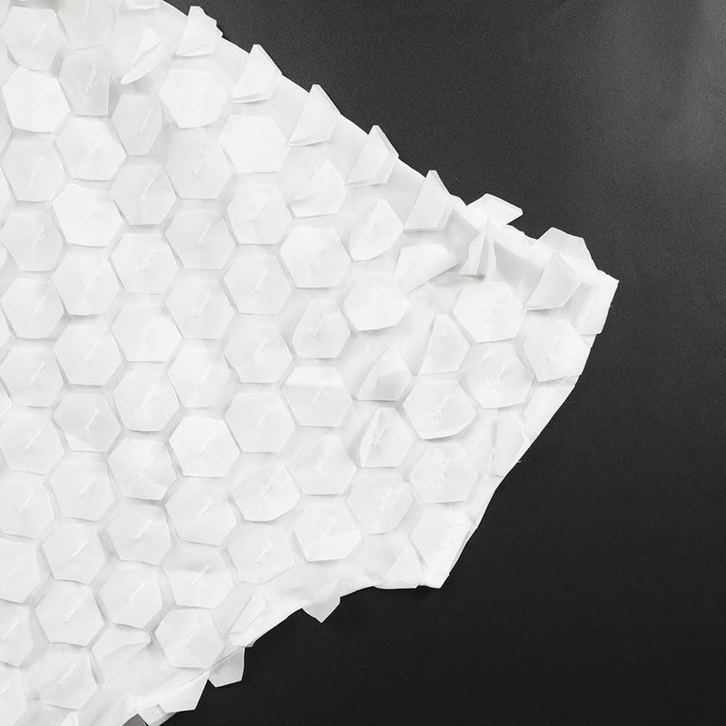 HD Afircan Women's Diamond Pattern Applique Dress One Size White Caftan Chiffon Gown with Headwrap - Image 4