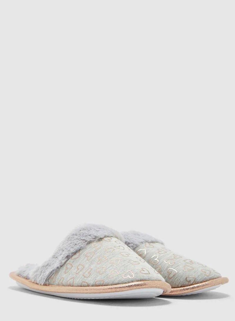 DOROTHY PERKINS Mule Foil Heart Slip On