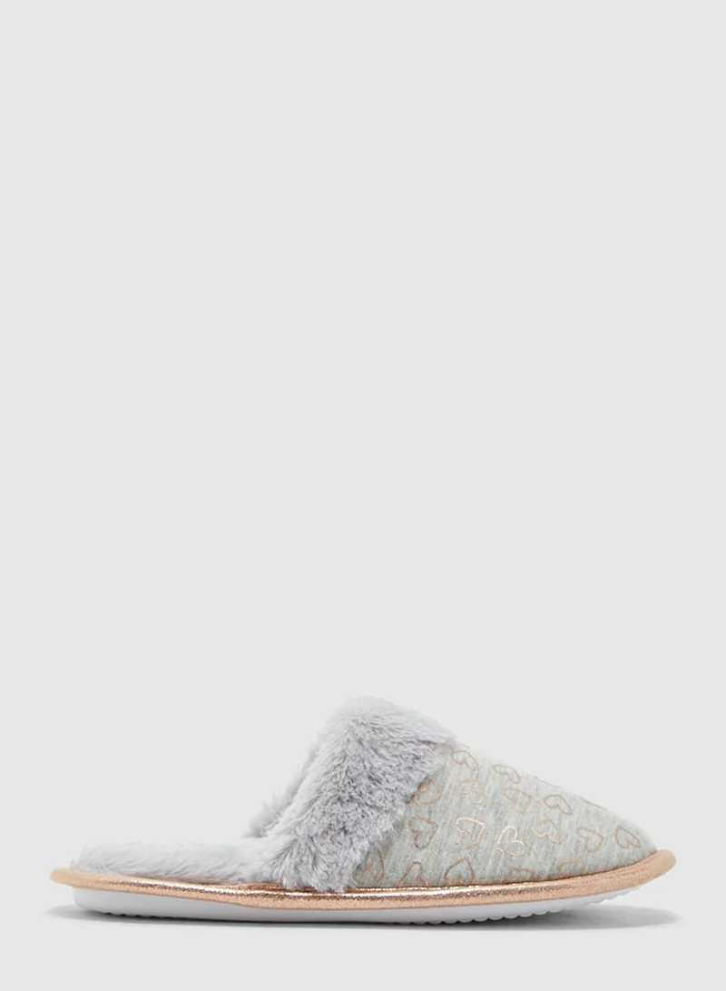 DOROTHY PERKINS Mule Foil Heart Slip On