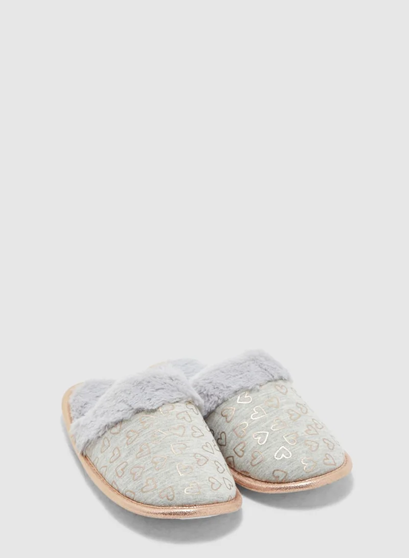 DOROTHY PERKINS Mule Foil Heart Slip On