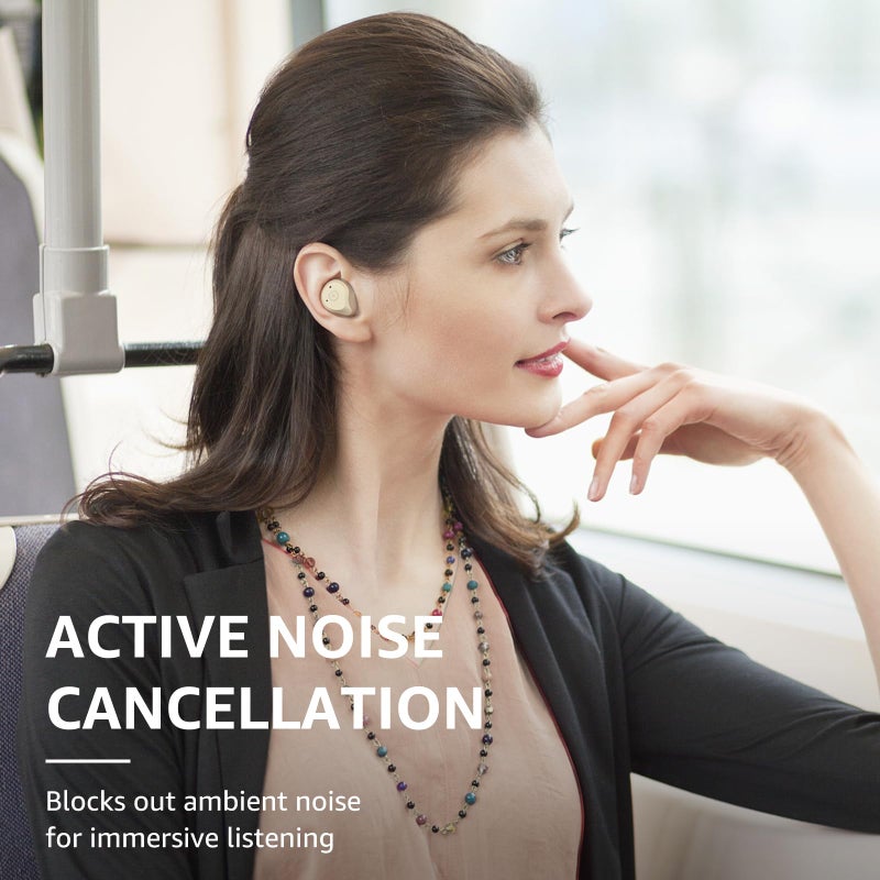 TOZO NC9 Hybrid Active Noise Cancelling Wireless Earbuds, in Ear Headphones IPX6 Waterproof Bluetooth 5.3 Stereo Earphones, Immersive Sound Premium Deep Bass Headset Khaki - Image 4