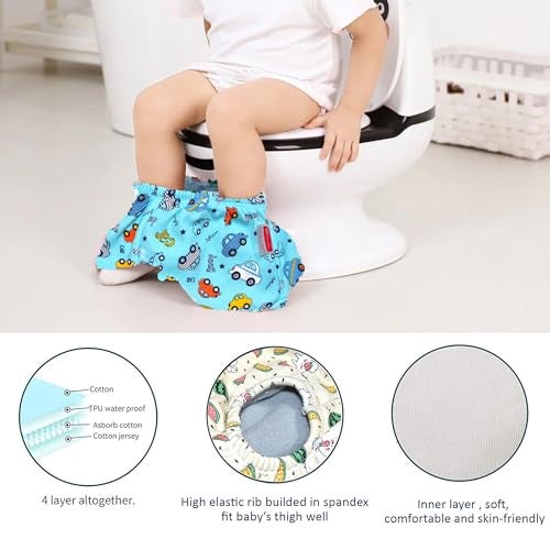 VParents Padded Underwear for Babies and Toddlers with 3 Layers of Cotton Padding Potty Training Pull Up & Diaper-Free Time Pack of 2 (2-3 years) Fruitie and car, 1 count - Image 3