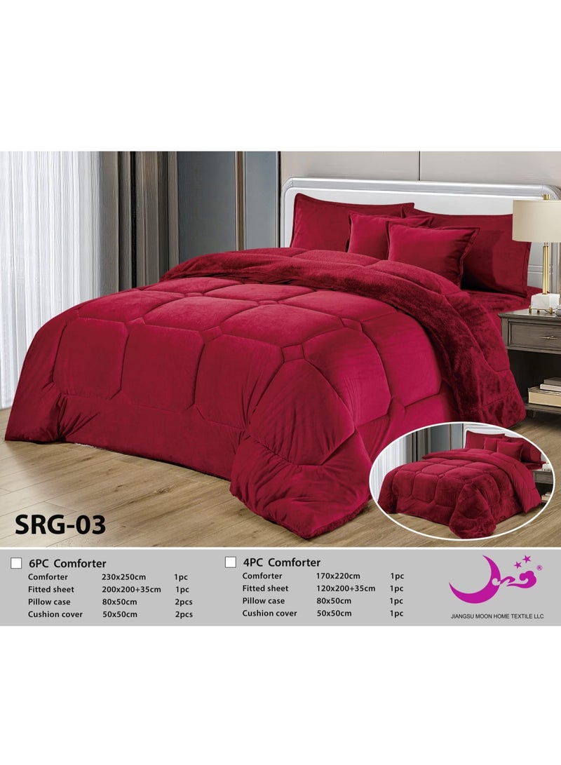 مون طقم غطاء لحاف من الألياف الدقيقة بحجم كينج لفصل الشتاء مكون من 6 قطع - Image 1