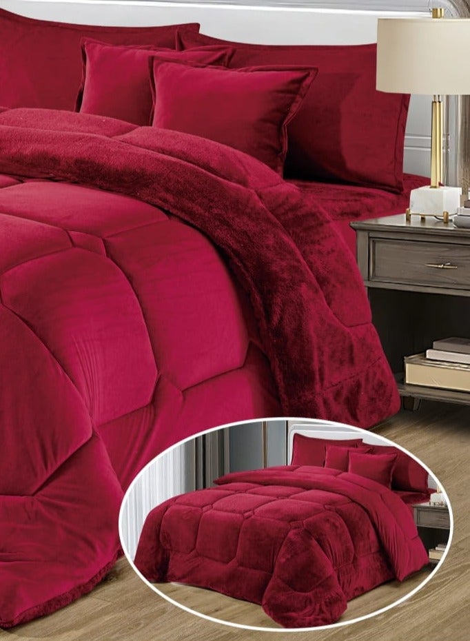 مون طقم غطاء لحاف من الألياف الدقيقة بحجم كينج لفصل الشتاء مكون من 6 قطع - Image 2