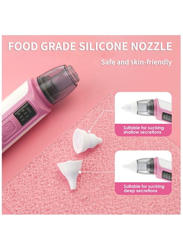 عربست شفاطة أنف الطفل وشفاطة شفط شمع الأذن 2 في 1، شفاطة أنف كهربائية للطفل، شفاطة أنف الطفل مع 6 مستويات شفط، 2 فوهة سيليكون، 2 مغرفة أذن سيليكون، 1 خرطوم - Image 5