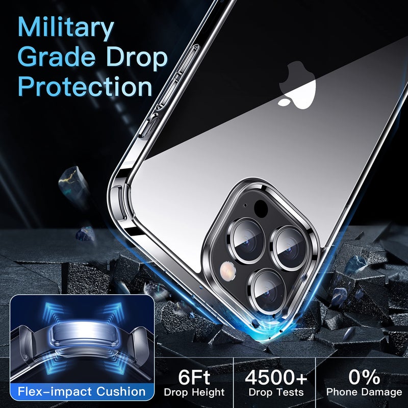 CASEKOO for iPhone 13 Pro Max Case Crystal Clear, [Never Yellow Technology] [Military-Grade Protection] Transparent Slim Cover Women Men for iPhone 13 ProMax Phone Case 6.7 inch, Clear - Image 3