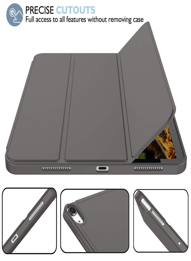 iMieet جراب iMieet لجهاز iPad Air مقاس 11 بوصة، طراز M3 (2025) / M2 (2024)، جراب لجهاز iPad Air من الجيل الخامس/الرابع (2022/2020) مقاس 10.9 بوصة مع حامل قلم، جراب ذكي ثلاثي الطي مع ظهر من مادة TPU الناعمة (رمادي داكن) - Image 5