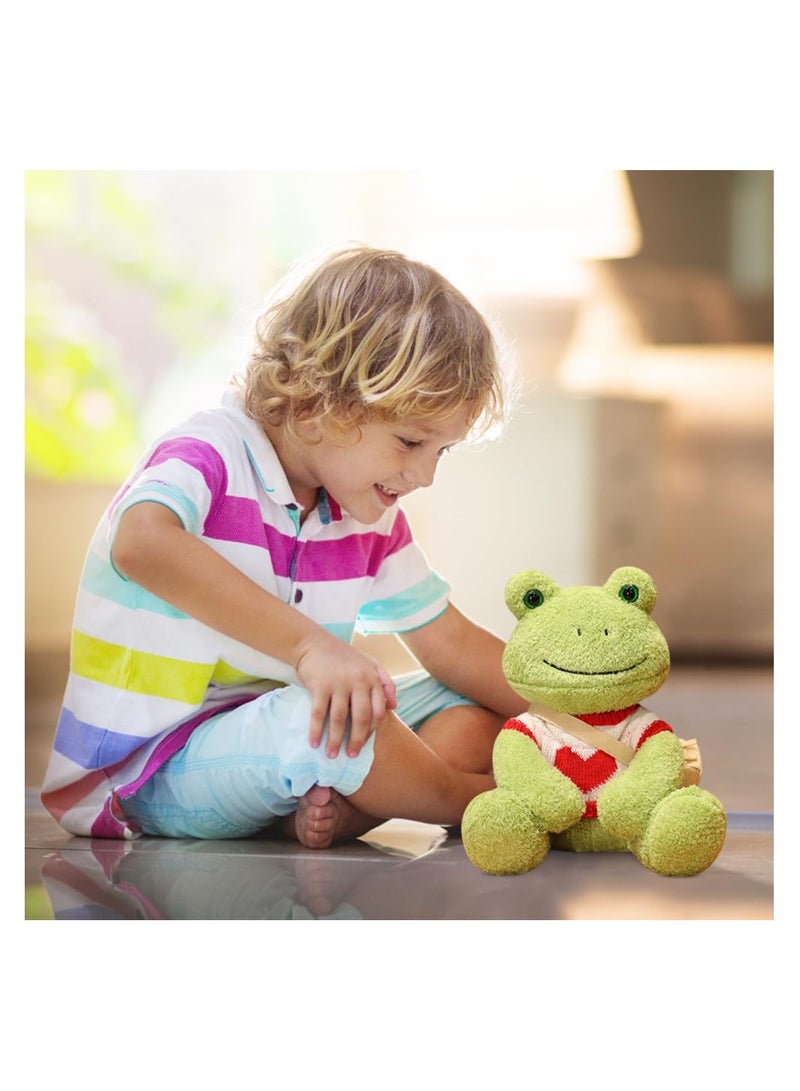 SOLARAE Frog Plush Toy, Frog Stuffed Doll Cute Soft Toys, 25cm Kawaii Plushy Froggy, Stuffed Soft Cuddly Plush Dolls Gifts for Kids Friends Family and Loved Ones - Image 2