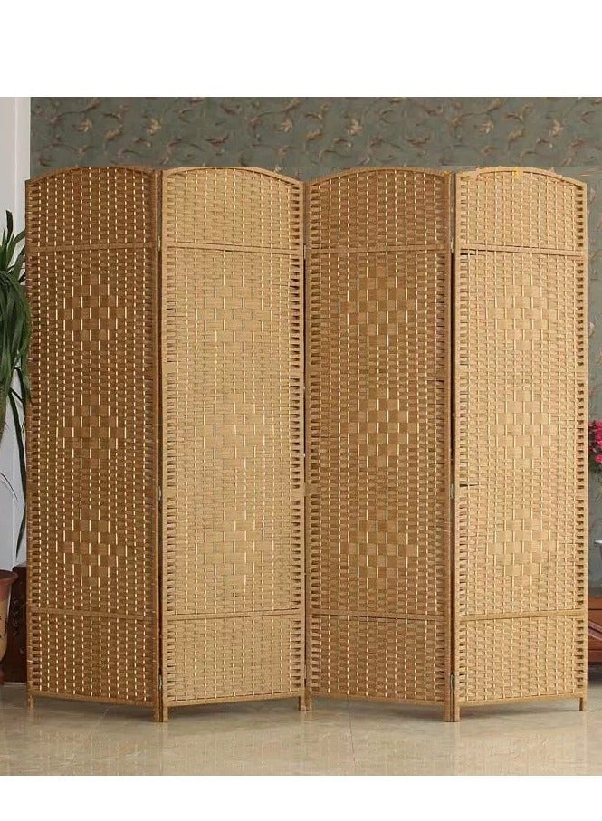 ليفينج مقسم غرف خشبي بارتشن حاجز رتان | مقسم غرف خشب قابل للطي مع مفصلات | تصميم عصري ومرن لتقسيم المساحات - Image 3