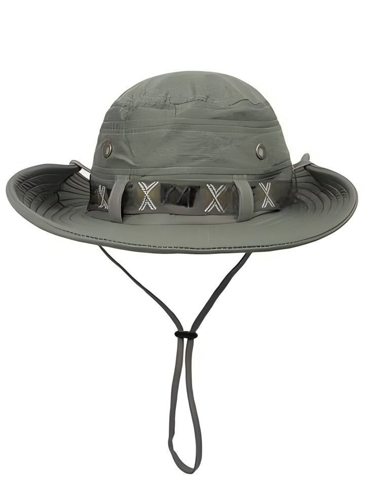 Generic Fishing Sun Boonie Hat ,Wide Brim Bucket Hat,Waterproof Summer UV Protection Safari Cap Outdoor Hunting Hat Dark Green - Image 2