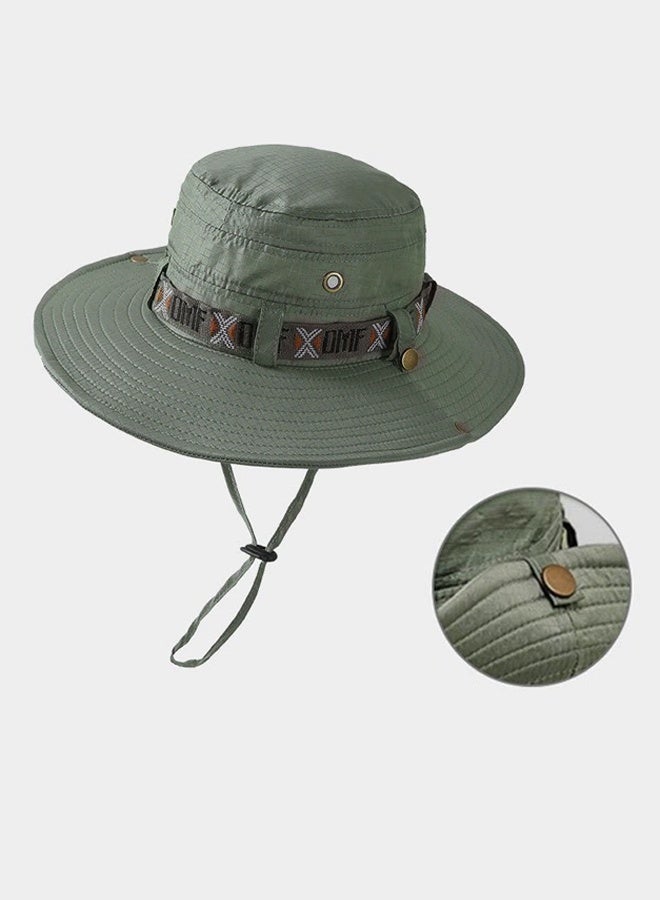 Fishing Sun Boonie Hat ,Wide Brim Bucket Hat,Waterproof Summer UV Protection Safari Cap Outdoor Hunting Hat Dark Green - Image 1