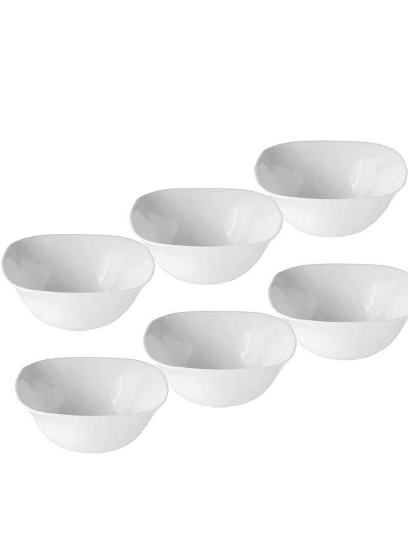 Luminarc Arcopal Bowl 6 Pieces, Plain White Size 12.5 cm  - Image 2