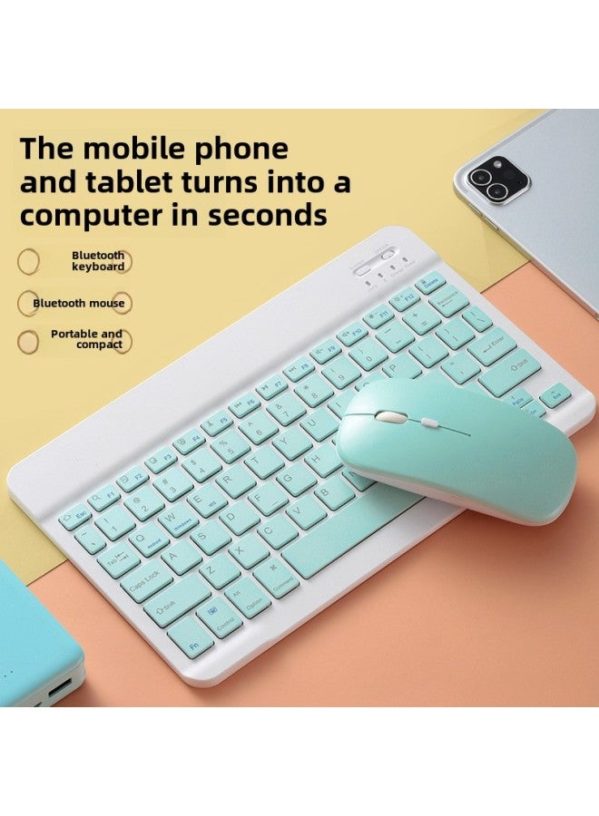 لـ Ipad10 Tablet Phone Universal Bluetooth Keyboard Wireless Mouse Suit Mini67 Keyboard Bluetooth - اللون: 10 بوصة وردي أنيق - Image 3