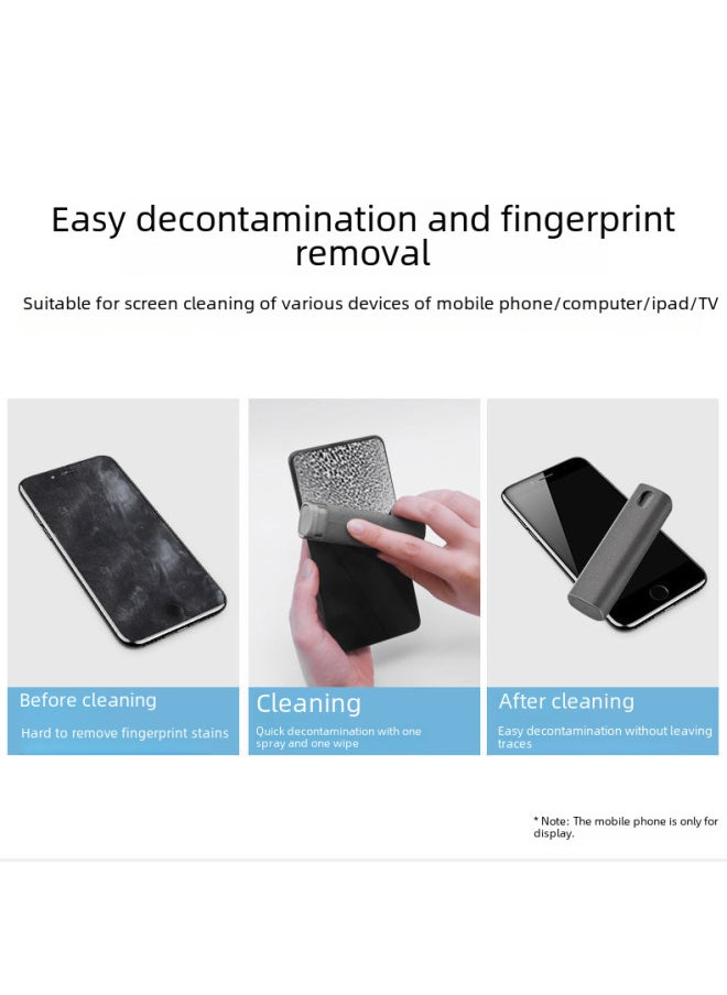 Screen Cleaner LCD Screen Cleaning Liquid Integrated Sprayer Computer Mobile Phone Cleaner Spot Wholesale-Color:Black (with PP Shell)