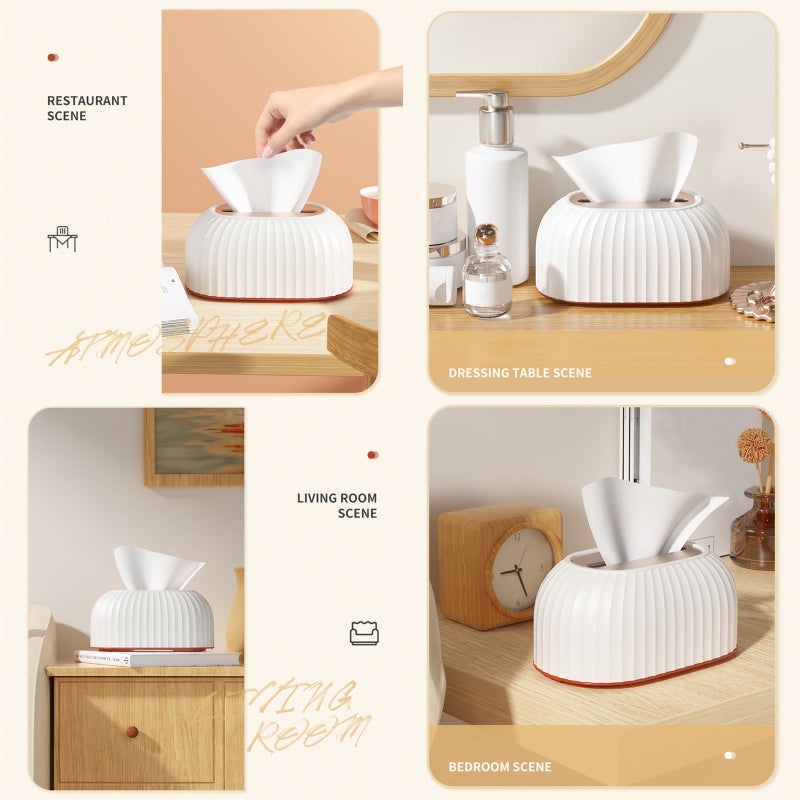Desk Tissue Box With Spring Pop-up Paper Towel Dispenser Tissue Holder Countertops Bathroom Toilet Tissue Box Napkin Storage Box Home Kitchen Facial Tissue Box Cover for Bedroom Car Office - Image 5