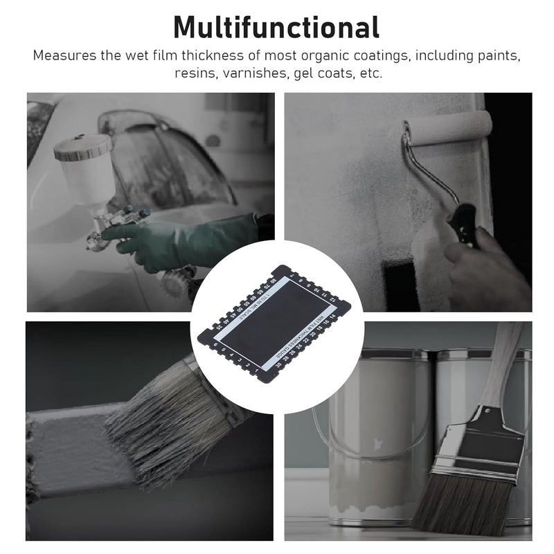 AMAKO Wet Film Thickness Gauge Comb: Aluminium Alloy Double Sided Wet Film Thickness Gauge Card - Mil Scale Step and Notched Gauge Gauge for Paints Resins - Image 3