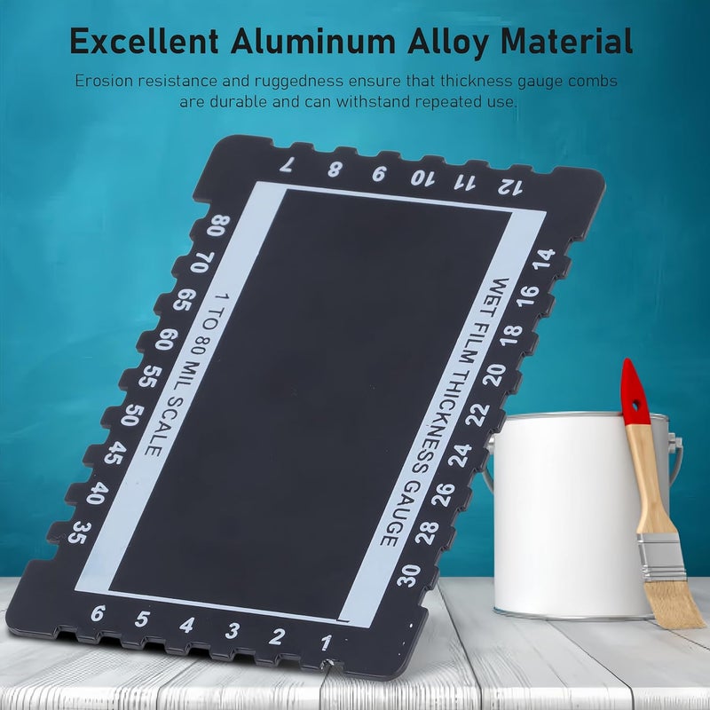 AMAKO Wet Film Thickness Gauge Comb: Aluminium Alloy Double Sided Wet Film Thickness Gauge Card - Mil Scale Step and Notched Gauge Gauge for Paints Resins - Image 5