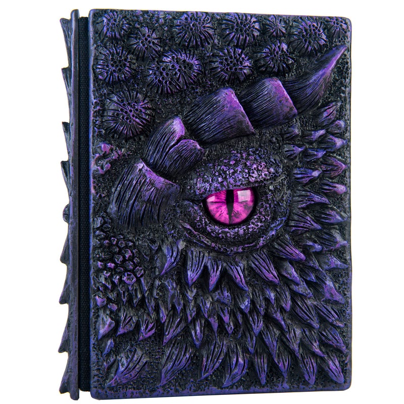 LZlightactor 3D Dragon Eye Embossed Journal,Resin Engraving Notebook,Dnd notebook for Dragon Lovers ï¼ŒBlank Paper,Hardcover Travel Notepad for Writing,Sketchbook,Collection,Gift,Decoration A4 and A5 Size (A5-Dark Purple) - Image 1