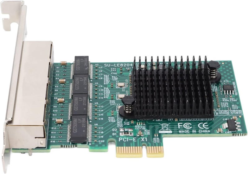 klarako RTL8111G 4 Port Gigabit Network Card, 10/100/1000Mbps PCIE X1 X4 X8 X16 PCIE Adapter Card RJ45 x4, Support Automatic Correction, ECC, CRC, for Win XP, Win7, Win8, Win8.1, Win10 - Image 1