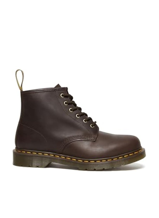 Dr Martens Dr. Martens Unisex 101 Crazy Horse Leather 6 Eye Boot, Dark Brown, 11 US Women - Image 1