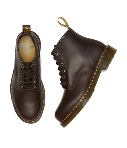 Dr Martens Dr. Martens Unisex 101 Crazy Horse Leather 6 Eye Boot, Dark Brown, 11 US Women - Image 2