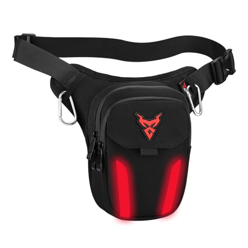 mjmoto Motorcycle Leg Bag Thigh Belt Hip Bum Waterproof Ride Cycling Biker Waist Bag Fanny Pack Moto Travel Hiking Pocket Red - Image 1