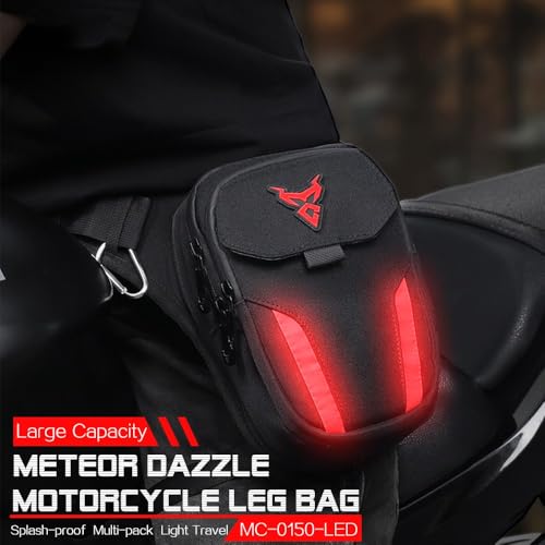 mjmoto Motorcycle Leg Bag Thigh Belt Hip Bum Waterproof Ride Cycling Biker Waist Bag Fanny Pack Moto Travel Hiking Pocket Red - Image 3