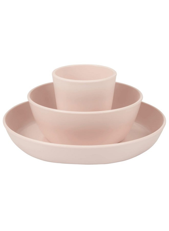 Tiny Twinkle Tableware 3 Pack Dish Set- Bpa-Free Cups, Plates And Bowls Sets For Kids And Toddlers - Polypropylene Plastic Dinnerware Set (Rose) Dish Set 