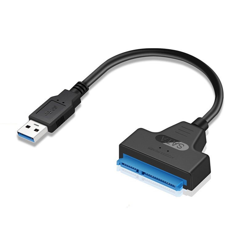 كابل محول USB 3.0 إلى SATA - كابل محول مع إشعاع سريع ويعمل بالتوصيل والاستخدام مباشرة لأقراص HDD وSSD SATA بحجم 2.5 بوصة مع مؤشرات LED أزرق - Image 1