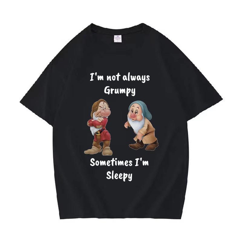 Men And Women Fun 100 Cotton T-Shirt With "I 'Mnotalwaysgrumpy Sometimes I 'Msleepymem01232 - Image 2