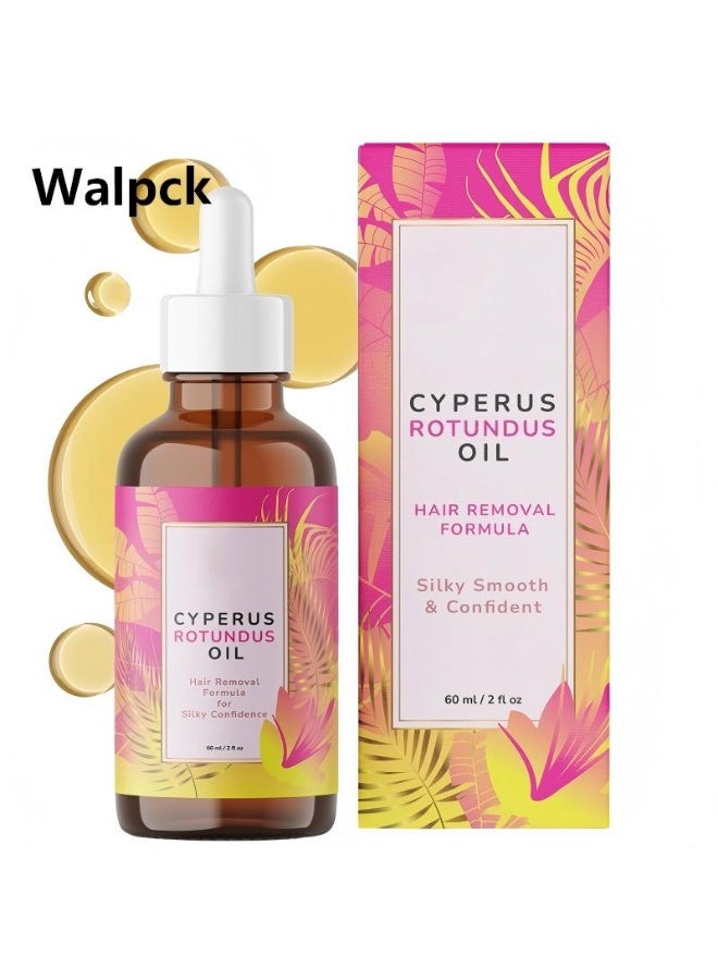 Walpck Natural Hair Removal Oil & Inhibitor Cyperus Rotundus Oil to Inhibits  Slow Body Hair Growth for Women & Men, Moisturizing &Soothes Skin, 60ml, All Skin Types - Image 1
