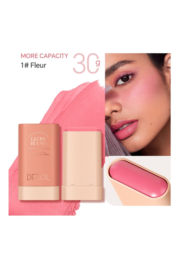 DEROL Cream Blush For Cheeks Face Blushes Stick Palette Bronzer Highlighter Shape Contour Moisturizing And Breathable Matte Finish Long-wearing Waterproof For Women Makeup  - Image 1