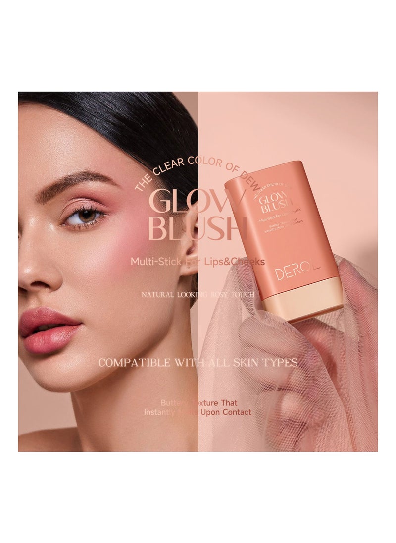 DEROL Cream Blush For Cheeks Face Blushes Stick Palette Bronzer Highlighter Shape Contour Moisturizing And Breathable Matte Finish Long-wearing Waterproof For Women Makeup  - Image 2