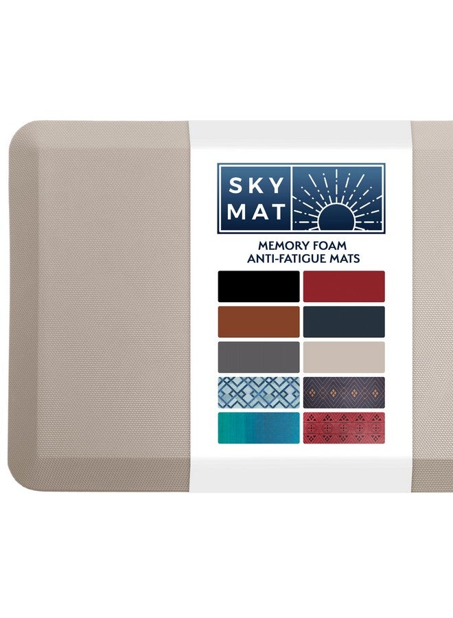 Sky Solutions Sky Solutions Anti Fatigue Floor Mat - 3/4" Thick Cushioned Kitchen Rug, Standing Desk Mat - Comfort at Home, Office, Garage - Non Slip, Durable and Stain Resistant (20" x 39", Beige) - Image 1