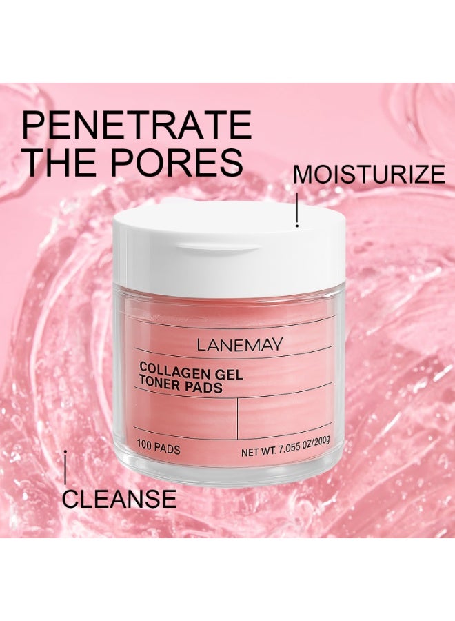 LANEMAY Collagen Gel Toner Pads - cleanses and hydrates the skin, shrinks pores and enhances skin elasticity, and improves skin tone and texture - Image 5