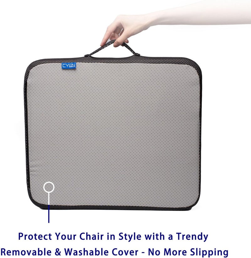 CYLEN Ifoam Gel Infused Memory Foam Layer Wheelchair Cushion - Seat Cushion for Wheelchair-Office Chair, Kitchen Chair, Car Seats-Pressure Sore and Tailbone Pain Relief-High Dense Polyfoam Base(Black) - Image 4