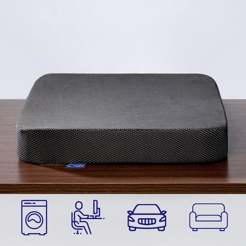 CYLEN Ifoam Gel Infused Memory Foam Layer Wheelchair Cushion - Seat Cushion for Wheelchair-Office Chair, Kitchen Chair, Car Seats-Pressure Sore and Tailbone Pain Relief-High Dense Polyfoam Base(Black) - Image 5